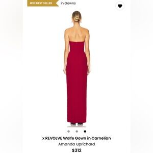 Amanda Uprichard Strapless Crimson Gown